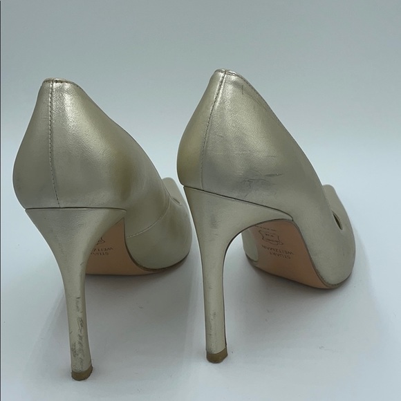 Stuart Weizmann Champagne Leather 4” Pumps US 6 - Picture 4 of 12
